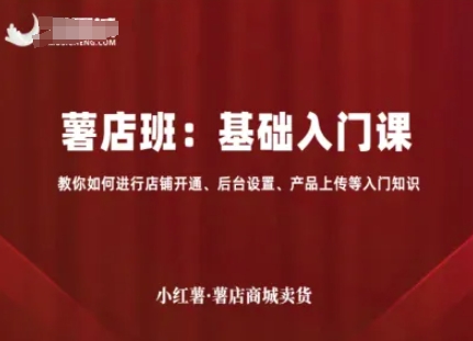 小红薯薯店商城卖货，基础入门课，教你如何进行店铺开通、后台设置、产品上传等入门知识| 副业网