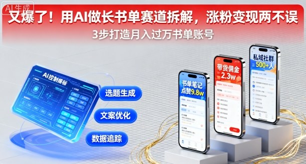 又爆了！用AI做长书单赛道拆解，涨粉变现两不误| 网创圈