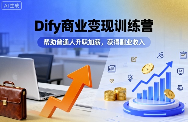 Dify商业变现训练营，帮助普通人升职加薪，获得副业收入| 副业网