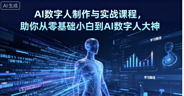 AI数字人制作与实战课程，助你从零基础小白到AI数字人大神| 网创圈