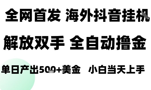 海外抖音无人直播，单日产出1.5k+，长期稳定，新手可玩，无脑操作【揭秘】| 网创圈