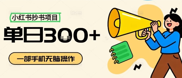 小红书抄书项目，无脑操作，一天3张| 副业网