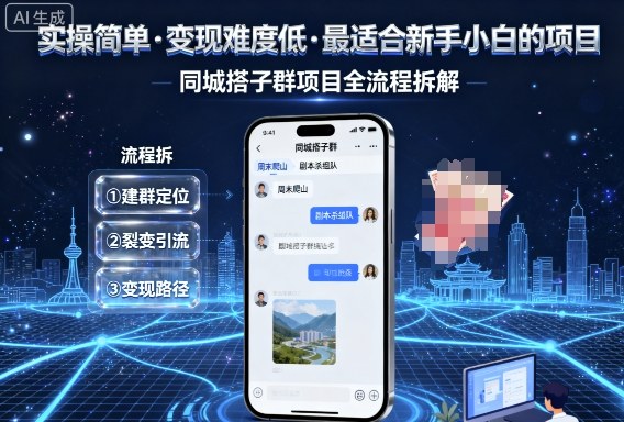 实操简单，变现难度低，最适合新手小白做的项目，每天轻松收入3张，同城搭子群项目全流程拆解| 副业网