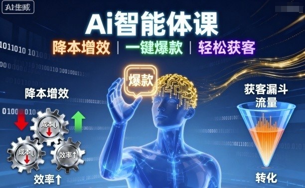 Ai智能体课，降本增效，一键爆款，轻松获客| 网创圈
