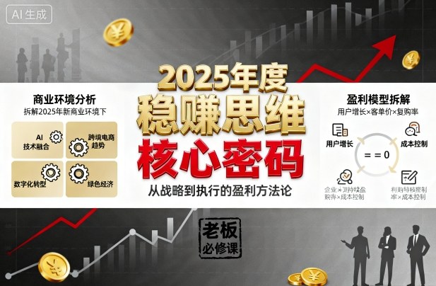 2025年度稳賺思维老板创业营，拆解2025年新商业环境下，企业实现持续盈利的核心密码| 副业网