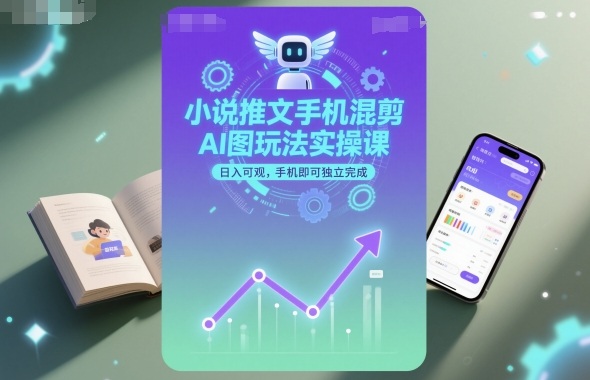 小说推文手机混剪AI图玩法实操课，日入可观，手机即可独立完成| 网创圈
