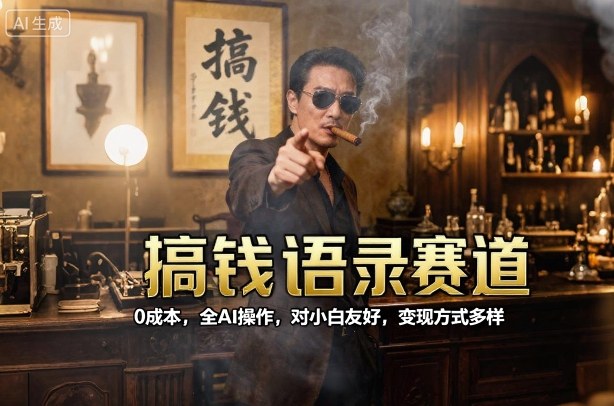 搞钱语录赛道，0成本，全AI操作，对小白友好，变现方式多样| 网创圈