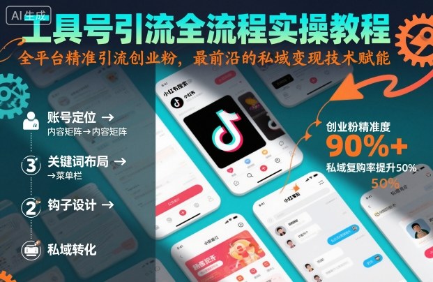 工具号引流全流程保姆级实操教程，全平台精准引流创业粉，最前沿的私域变现技术赋能| 副业网