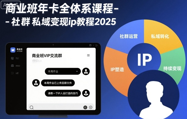 商业班年卡全体系课程-社群私域变现ip教程2025| 副业网