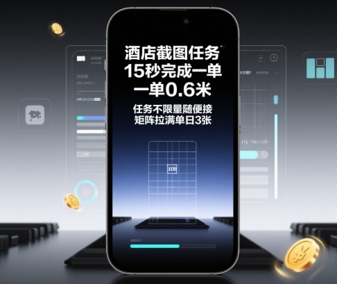 酒店截图任务，15秒完成一单，一单0.6米，任务不限量随便接，矩阵拉满单日3张【揭秘】| 副业网