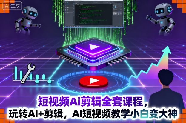 短视频Ai剪辑全套课程，玩转AI+剪辑，AI短视频教学小白变大神| 网创圈