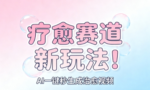AI+疗愈+一键生成，一分钟一条素材，每天想要多少素材就多少素材，矩阵做，月入1W| 网创圈
