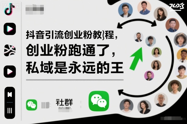 抖音引流创业粉教程，创业粉终于跑通了，私域是永远的王| 副业网