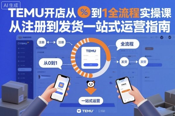 TEMU开店从0到1全流程实操课，从注册到发货一站式运营指南| 副业网