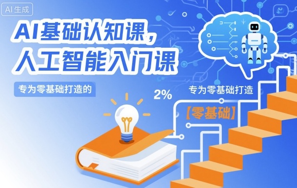 AI基础认知课，专为零基础打造的人工智能入门课| 网创圈