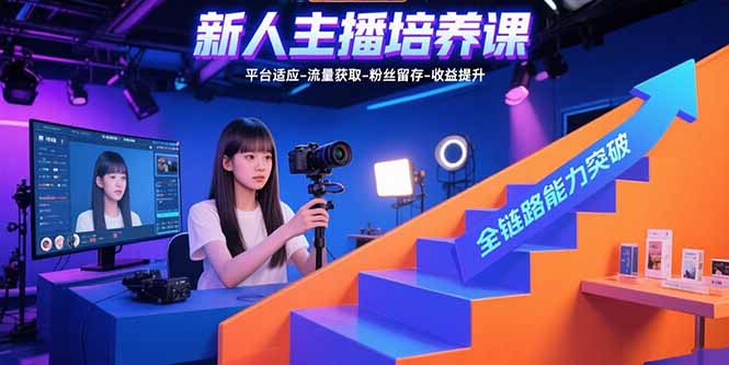 新人主播培养课：平台适应-流量获取-粉丝留存-收益提升 全链路能力突破| 副业网