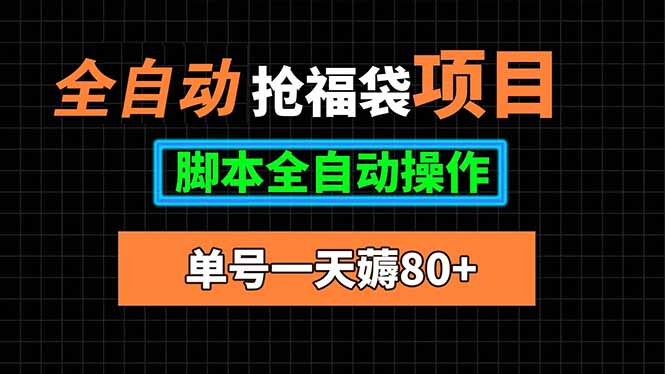 全自动抢福袋项目，单号一天80+脚本全自动操作| 副业网