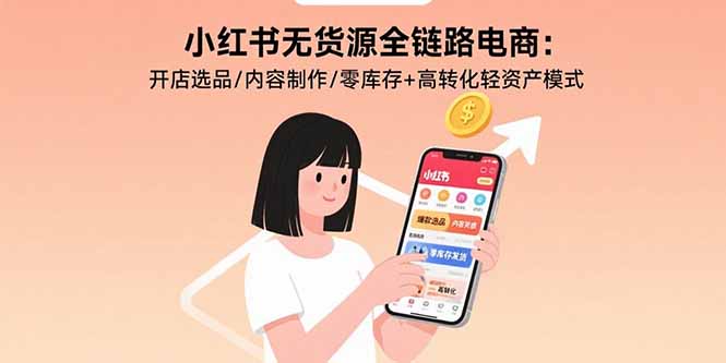 小红书无货源全链路电商：开店选品/内容制作/零库存+高转化轻资产模式| 副业网