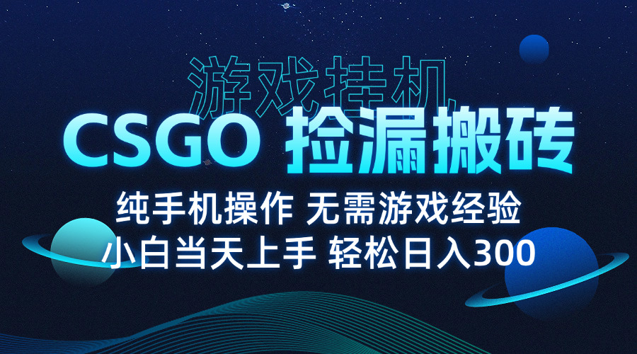 图片[2]| 8月最新游戏搬砖，CSGO纯挂机，不需要玩游戏，实现真挂机，月入1W+| 网创圈