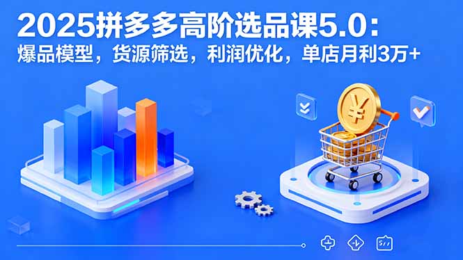 2025拼多多高阶选品课5.0：爆品模型，货源筛选，利润优化，单店月利3万+| 网创圈