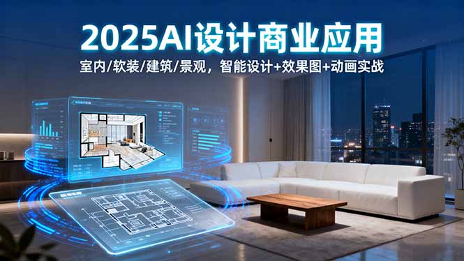 2025AI设计商业应用：室内/软装/建筑/景观，智能设计+效果图+动画实战| 副业网