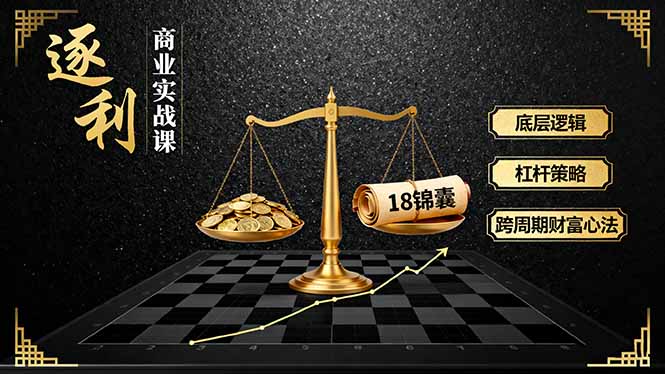 《逐 利》商业实战课，底层逻辑、杠杆策略、18锦囊，跨周期财富心法| 网创圈