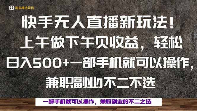一部手机，上午做 下午见收益，学会秒上手，轻松日入500+| 副业网