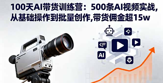 100天AI带货训练营：500条AI视频实战,从基础操作到批量创作,带货佣金超15w| 副业网