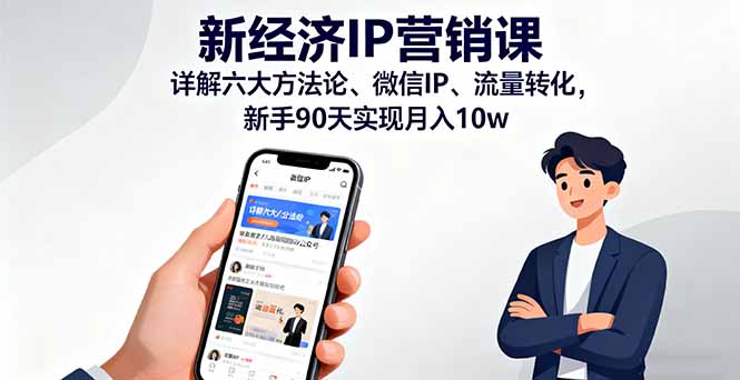 新经济IP营销课：详解六大方法论、微信IP、流量转化，新手90天实现月入10w| 网创圈