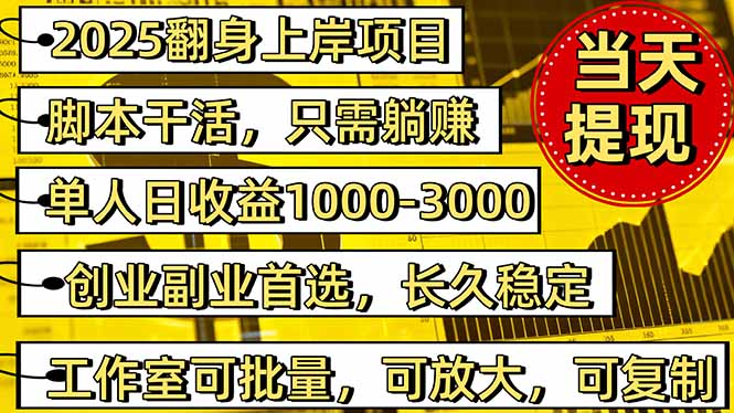 稳定八年美金掘金2.0脚本干活，只需躺赚。单人日收益1000-3000可批量、…| 副业网