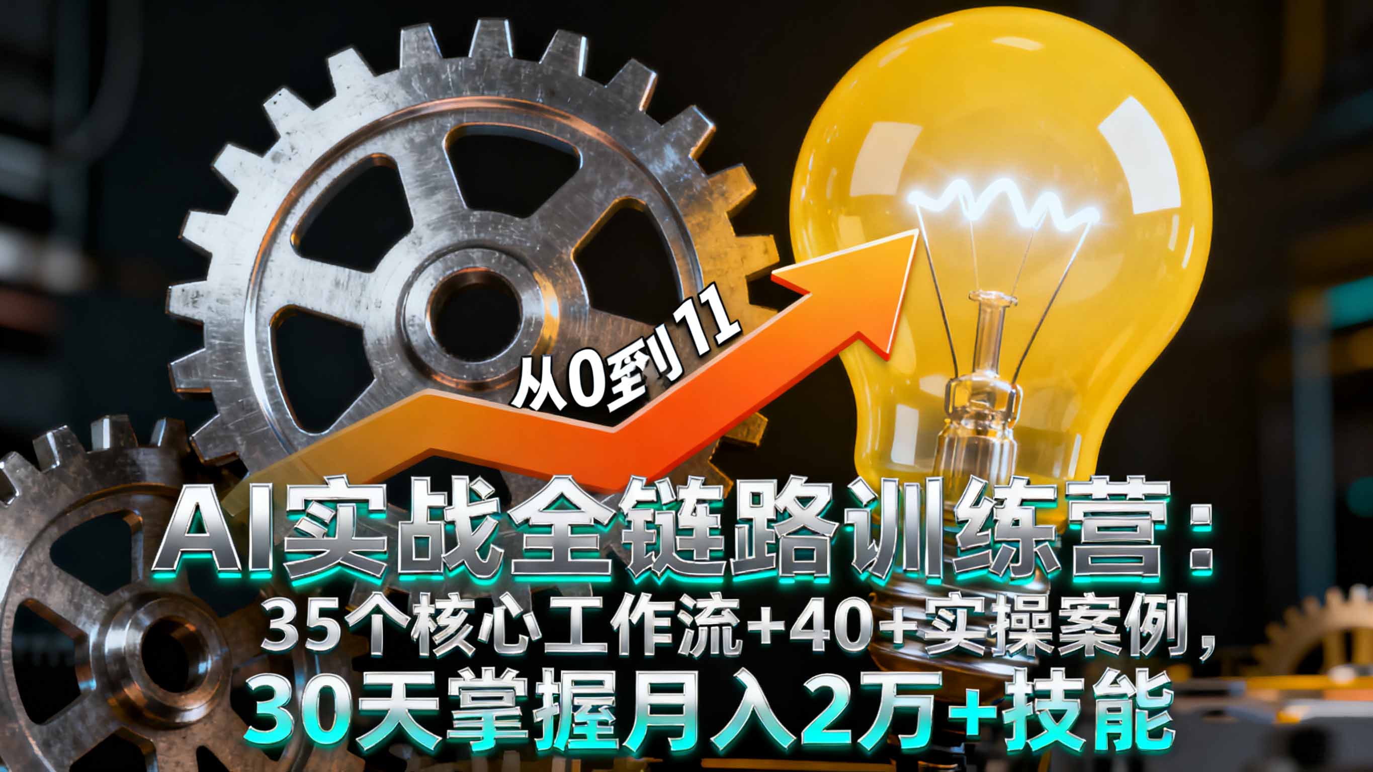AI实战全链路训练营：35个核心工作流+40+实操案例，30天掌握月入2万+技能| 副业网
