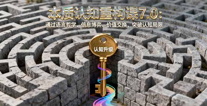 本质认知重构课7.0：通过语言哲学、信息博弈、价值交换，突破认知局限| 副业网