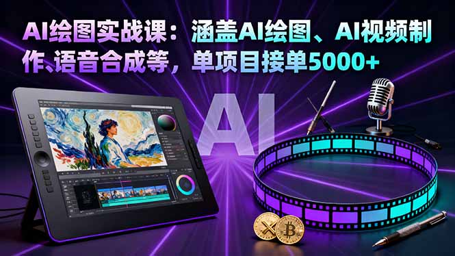AI绘图实战课：涵盖AI绘图、AI视频制作、语音合成等，单项目接单5000+| 网创圈