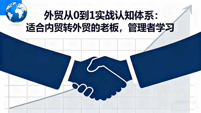 外贸从0到1实战认知体系：适合内贸转外贸的老板，管理者学习| 网创圈