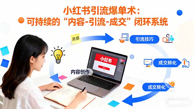 小红书引流爆单术：构建一套低成本 可持续的“内容-引流-成交”闭环系统| 副业网