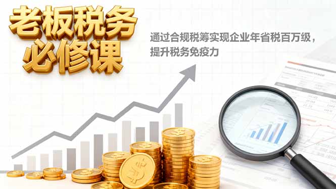 老板税务必修课，通过合规税筹实现企业年省税百万级，提升税务免疫力| 副业网