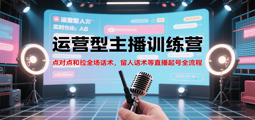 运营型主播训练营，点对点和拉全场话术，留人话术等直播起号全流程(更新8月)| 副业网