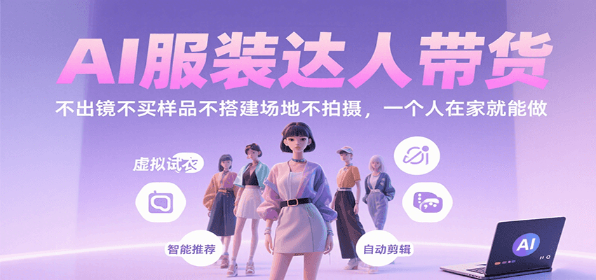 AI服装达人带货，不出镜不买样品不搭建场地不拍摄，一个人在家就能做| 副业网