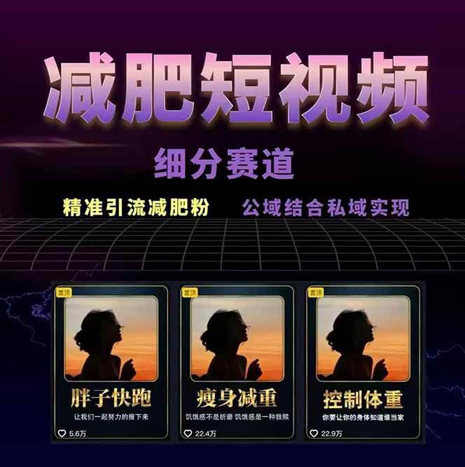 图片[2]| 减肥短视频运营实战课：含素材制作、剪映教学，讲精准引流、变现设计与内容模板技巧| 网创圈