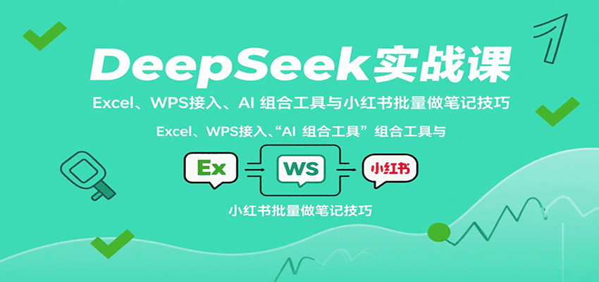 DeepSeek实战课：Excel、WPS接入、AI 组合工具与小红书批量做笔记技巧| 副业网