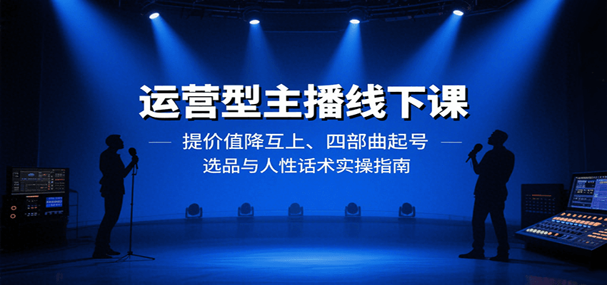 运营型主播线下课：提价值降互上、四部曲起号、选品与人性话术实操指南| 副业网
