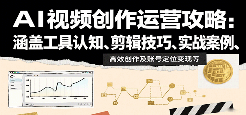 AI视频创作运营攻略：涵盖工具认知、剪辑技巧、实战案例、高效创作及账号定位变现等| 副业网