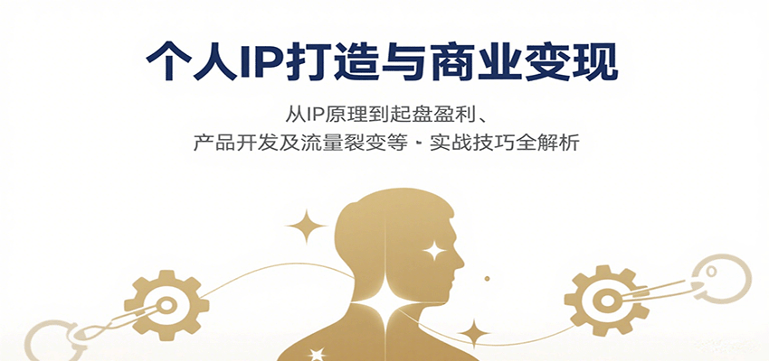 个人IP打造与商业变现，从IP原理到起盘盈利、产品开发及流量裂变等实战技巧全解析| 副业网