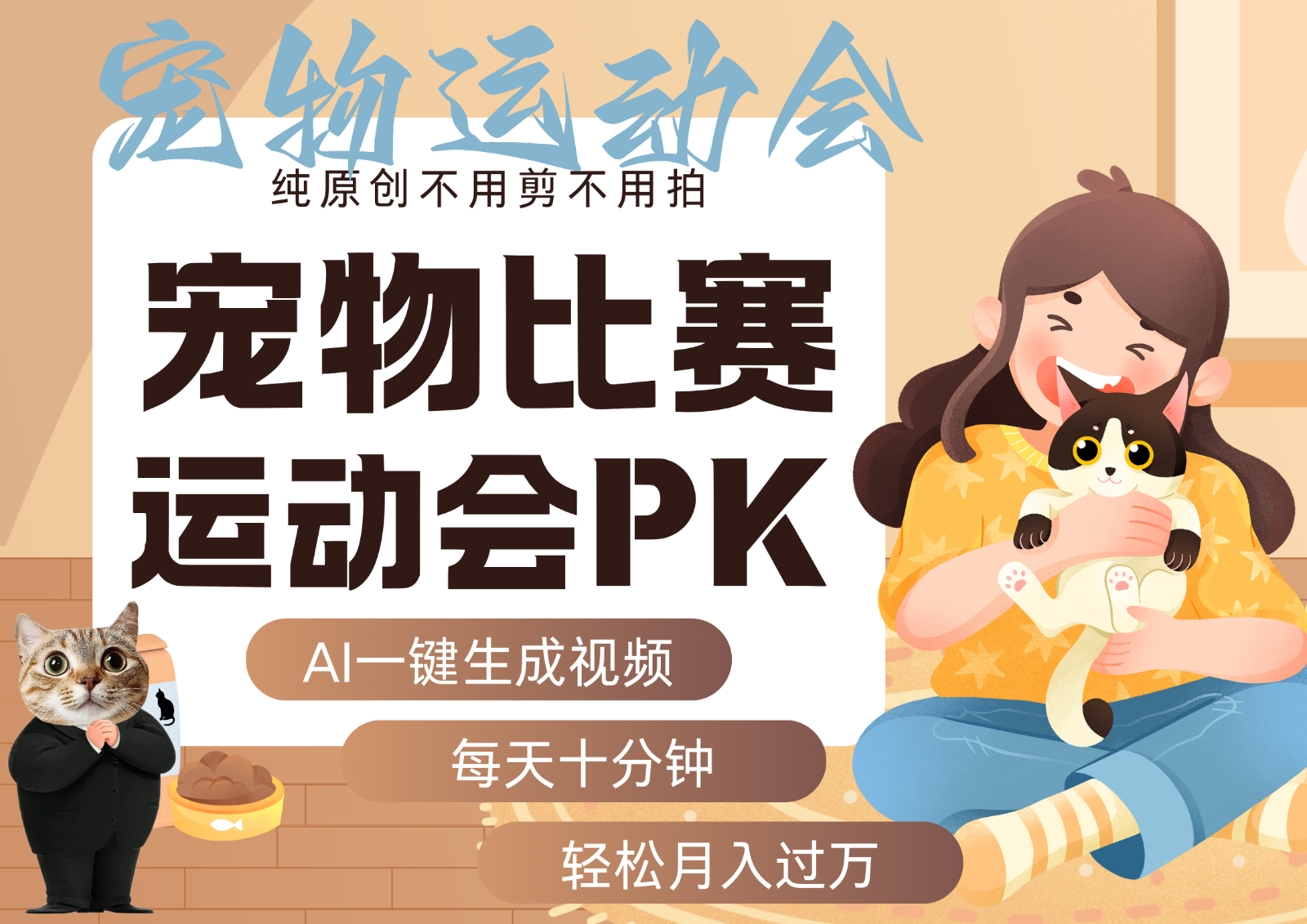 AI萌宠运动员跳水 射击 篮球 足球比赛 每天十分钟 附详细提示词文案库 代替做…| 副业网