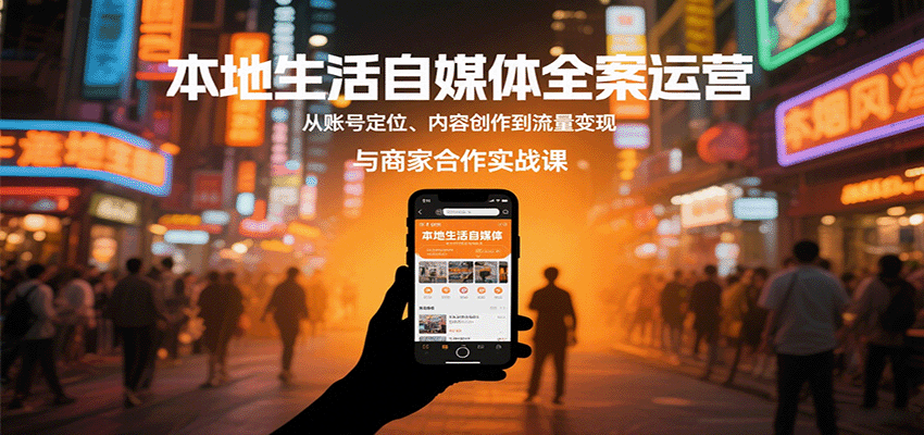 本地生活自媒体全案运营，从账号定位、内容创作到流量变现与商家合作实战课| 副业网