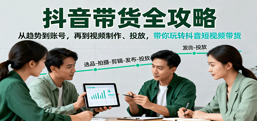 抖音带货全攻略：从趋势到账号，再到视频制作、投放，带你玩转抖音短视频带货| 副业网