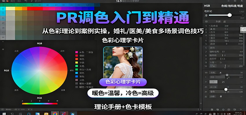 PR调色入门到精通：从色彩理论到案例实操，婚礼/医美/美食多场景调色技巧| 副业网