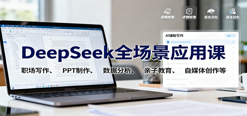 DeepSeek全场景应用课：职场写作、 PPT制作、数据分析、亲子教育、自媒体创作等| 副业网