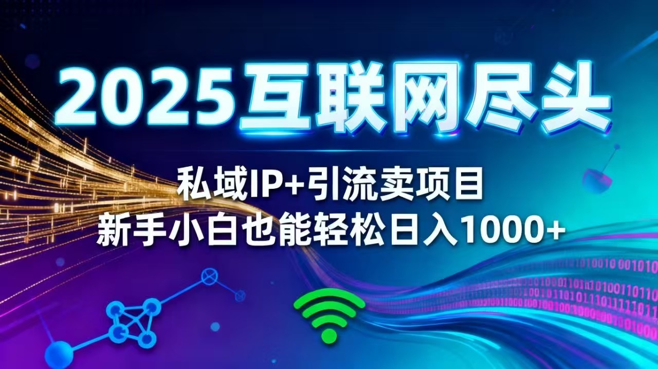2025网创尽头王炸项目！私域 IP + 精准引流，新手小白在家躺赚日入 1000+| 副业网