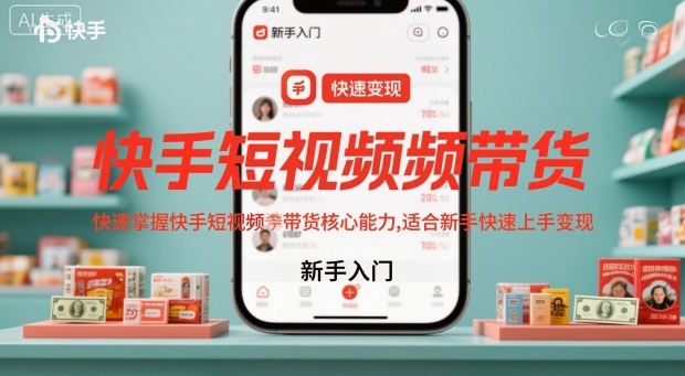 快手短视频带货，快速掌握快手短视频带货核心能力，适合新手快速上手变现| 副业网